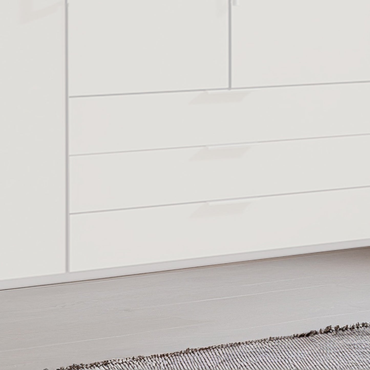 Glasgow White 4 Door Wardrobe with Drawers (W200cm) - Drawers Closeup View