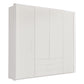 Glasgow White 4 Door Wardrobe with Drawers (W200cm)