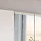 Halver White 4 Door Wardrobe with Drawers (W200cm) Closeup View With Mirror
