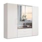 Halver White 4 Door Wardrobe with Drawers (W200cm) With Mirror