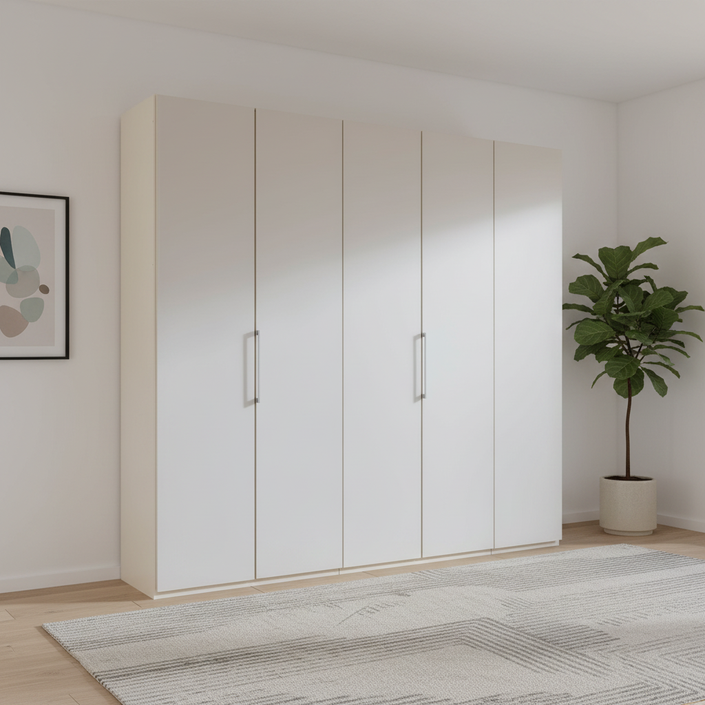 Wiemann White 5 Door Hinged Wardrobe