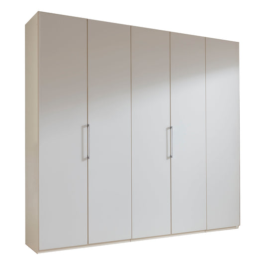 Halver White 5 Door Hinged Wardrobe (W250cm)