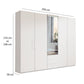 Glasgow White 5 Door Wardrobe with Drawers (W250cm) - Dimensions with Mirror Wardrobe
