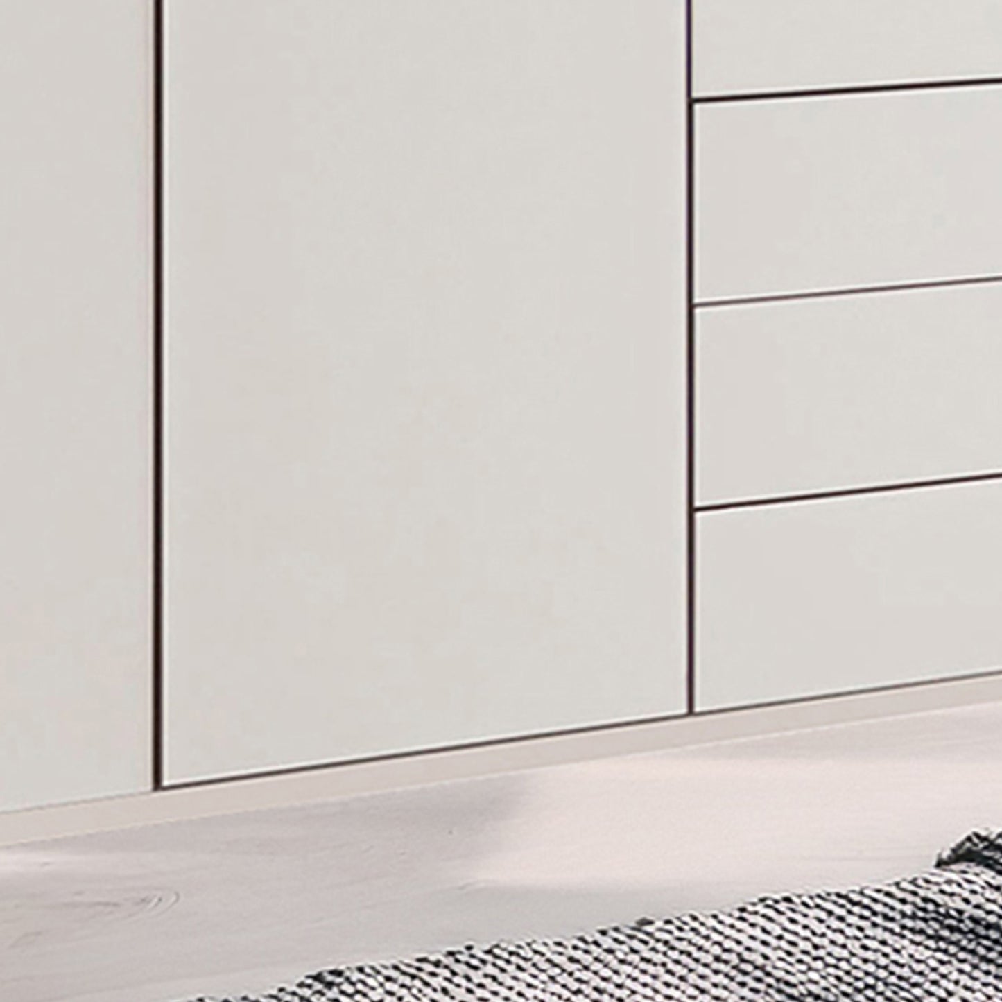 Halver White 5 Door Wardrobe with Drawers (W250cm) - Closeup View