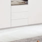 Halver White 5 Door Wardrobe with Drawers (W250cm) - Mirror & Drawers Closeup View