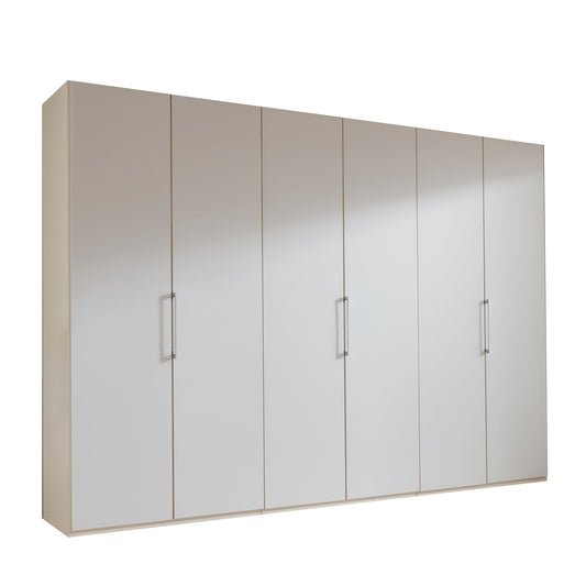 Glasgow White 6 Door Hinged Wardrobe (W300cm) - Home Of Wardrobes