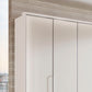 Halver White 6 Door Wardrobe with Drawers (W300cm) - Closeup Side View