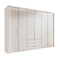 Halver White 6 Door Wardrobe with Drawers (W300cm)