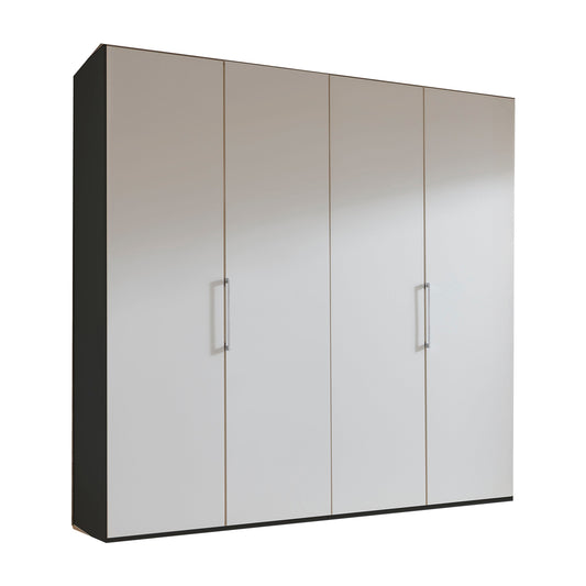 Halver Graphite 4 Door wardrobe with Matt Glass front doors