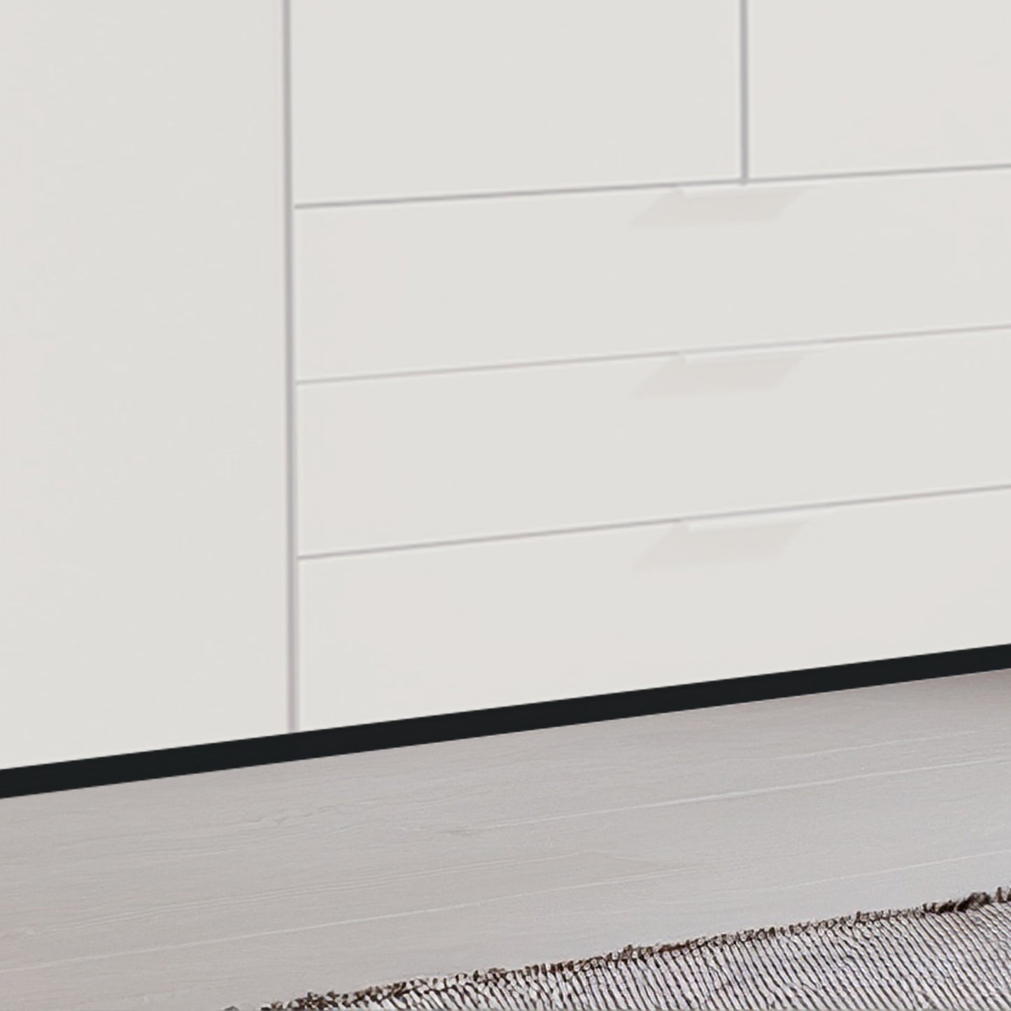 Halver Graphite & White 4 Door Wardrobe with Drawers (W200cm) - Closeup View Of Drawers