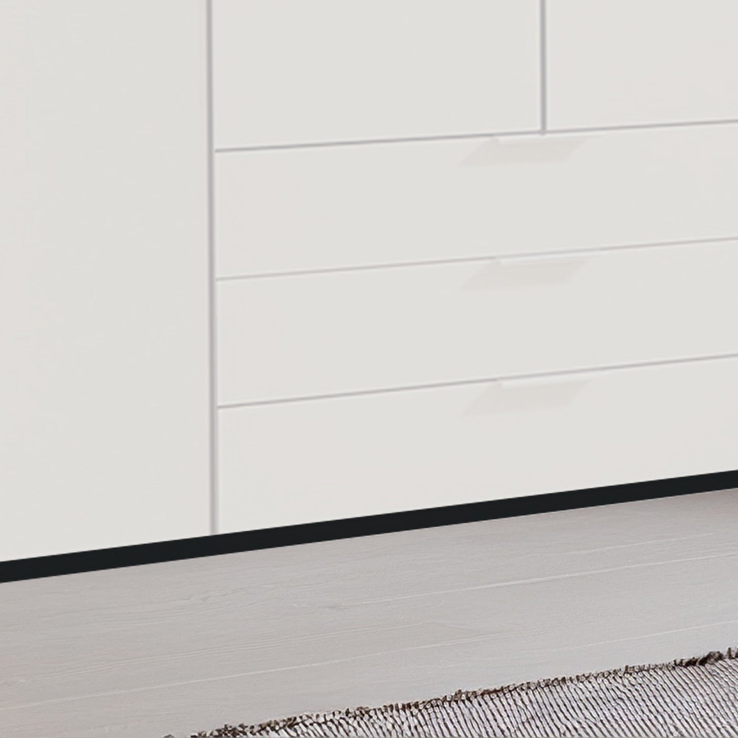 Halver Graphite & White 4 Door Wardrobe with Drawers (W200cm) - Closeup View Of Drawers