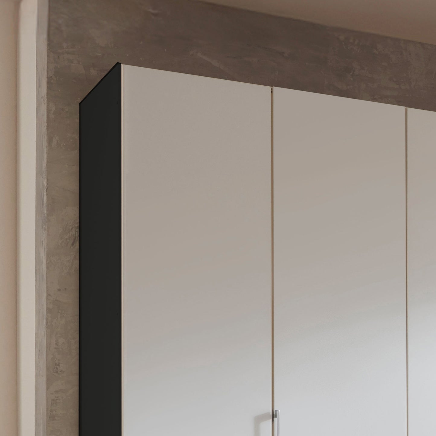 Halver Graphite & White 5 Door Hinged Wardrobe (W250cm) - Side View