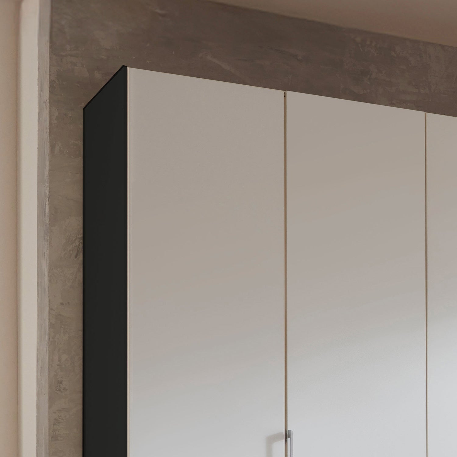Halver Graphite & White 5 Door Hinged Wardrobe (W250cm) - Side View