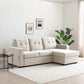 Hampshire Natural Textured Weave Fabric Corner Sofa Bed - Pendle Village Furniture