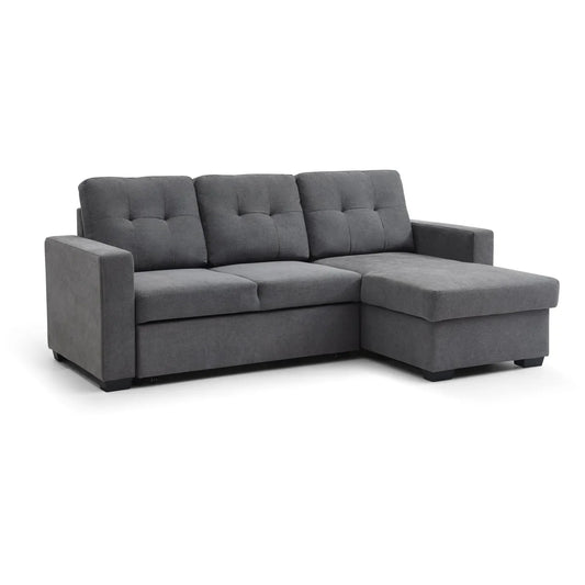 Hampshire Natural Textured Weave Fabric Corner Sofa Bed - Pendle Village Furniture