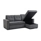 Hampshire Grey Textured Weave Fabric Corner Sofa Bed - Pendle Village Furniture