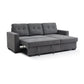 Hampshire Grey Textured Weave Fabric Corner Sofa Bed - Pendle Village Furniture