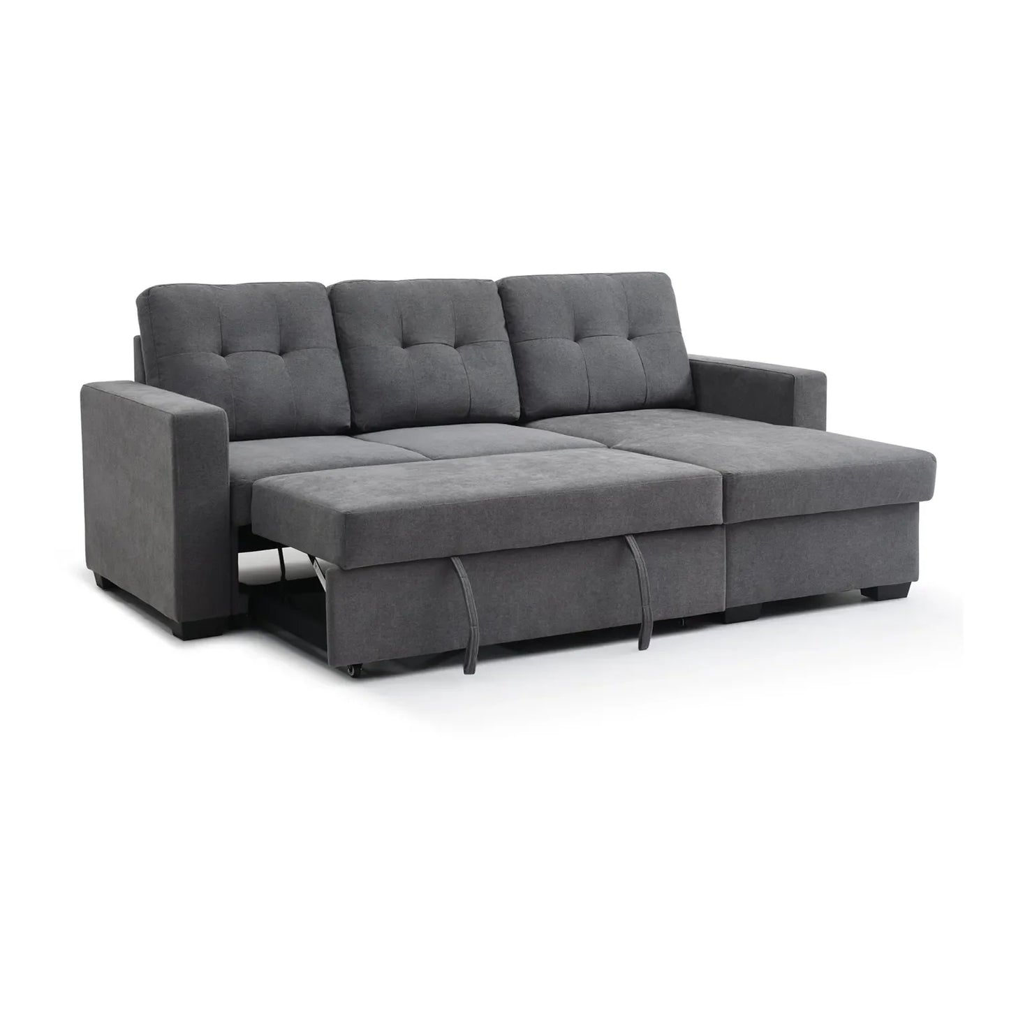 Hampshire Grey Textured Weave Fabric Corner Sofa Bed - Pendle Village Furniture