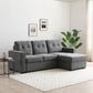Hampshire Grey Textured Weave Fabric Corner Sofa Bed - Pendle Village Furniture