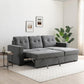 Hampshire Grey Textured Weave Fabric Corner Sofa Bed - Pendle Village Furniture