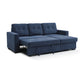 Hampshire Navy Textured Weave Fabric Corner Sofa Bed - Pendle Village Furniture