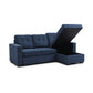Hampshire Navy Textured Weave Fabric Corner Sofa Bed - Pendle Village Furniture