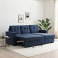 Hampshire Navy Textured Weave Fabric Corner Sofa Bed - Pendle Village Furniture