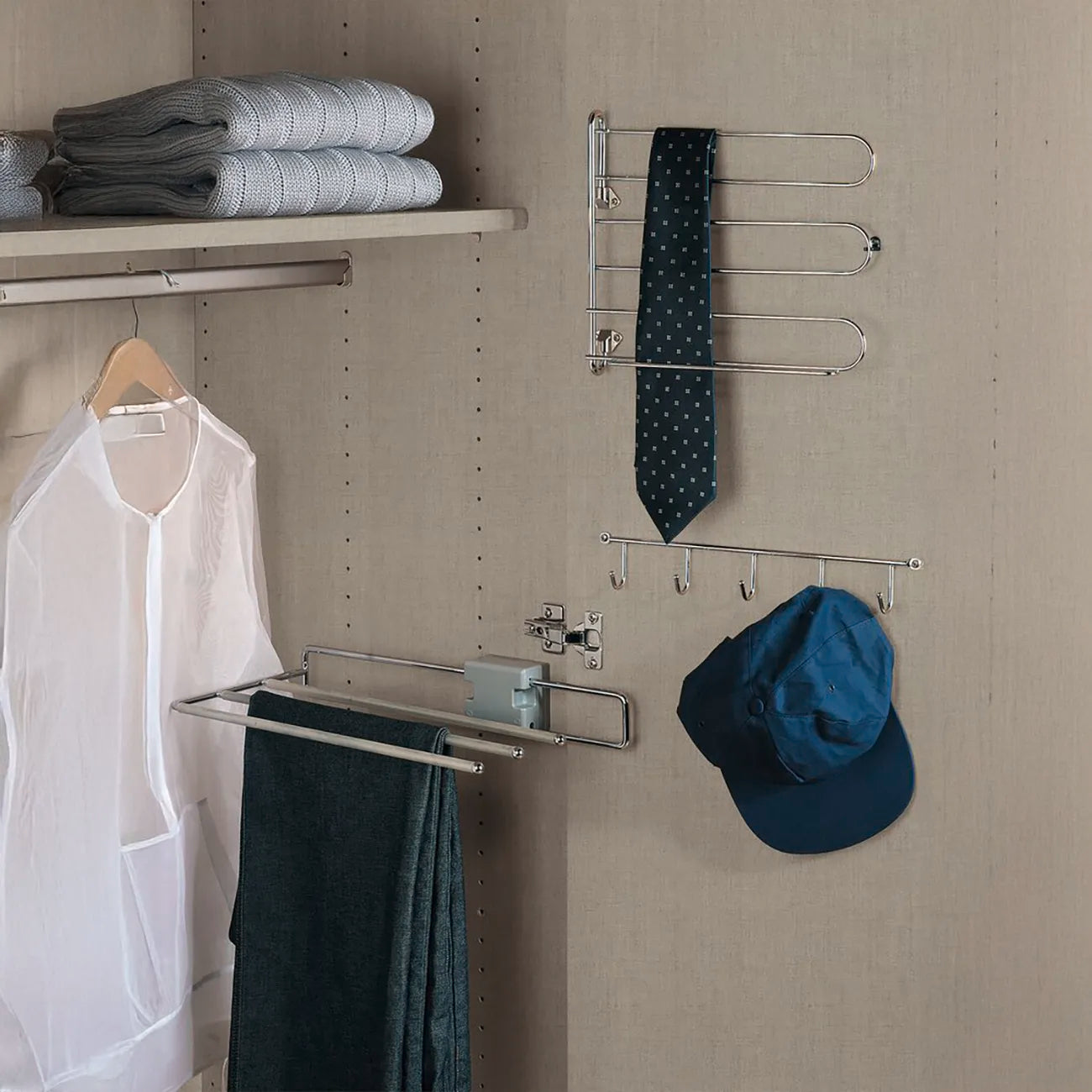 Hooks For Rauch Sliding & Hinged Wardrobes - Orange Plus A & B- Styled in a Wardrobe