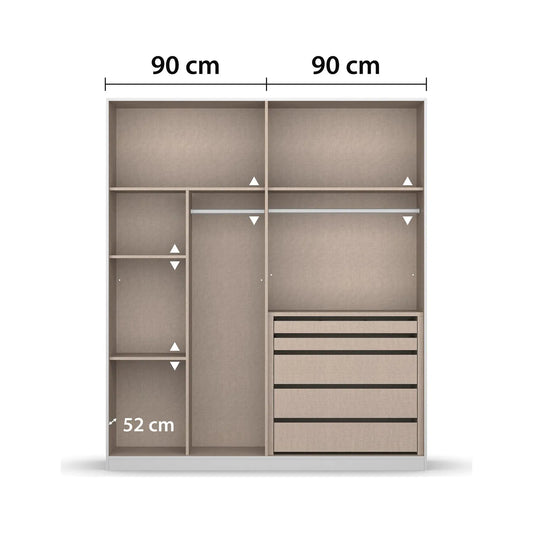 Interior 5 Drawer For Wardrobes - Orange - 98M1 - Interior view