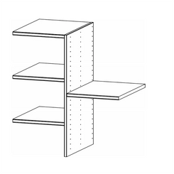 Interior Division with 4 Shelves - Extras Black