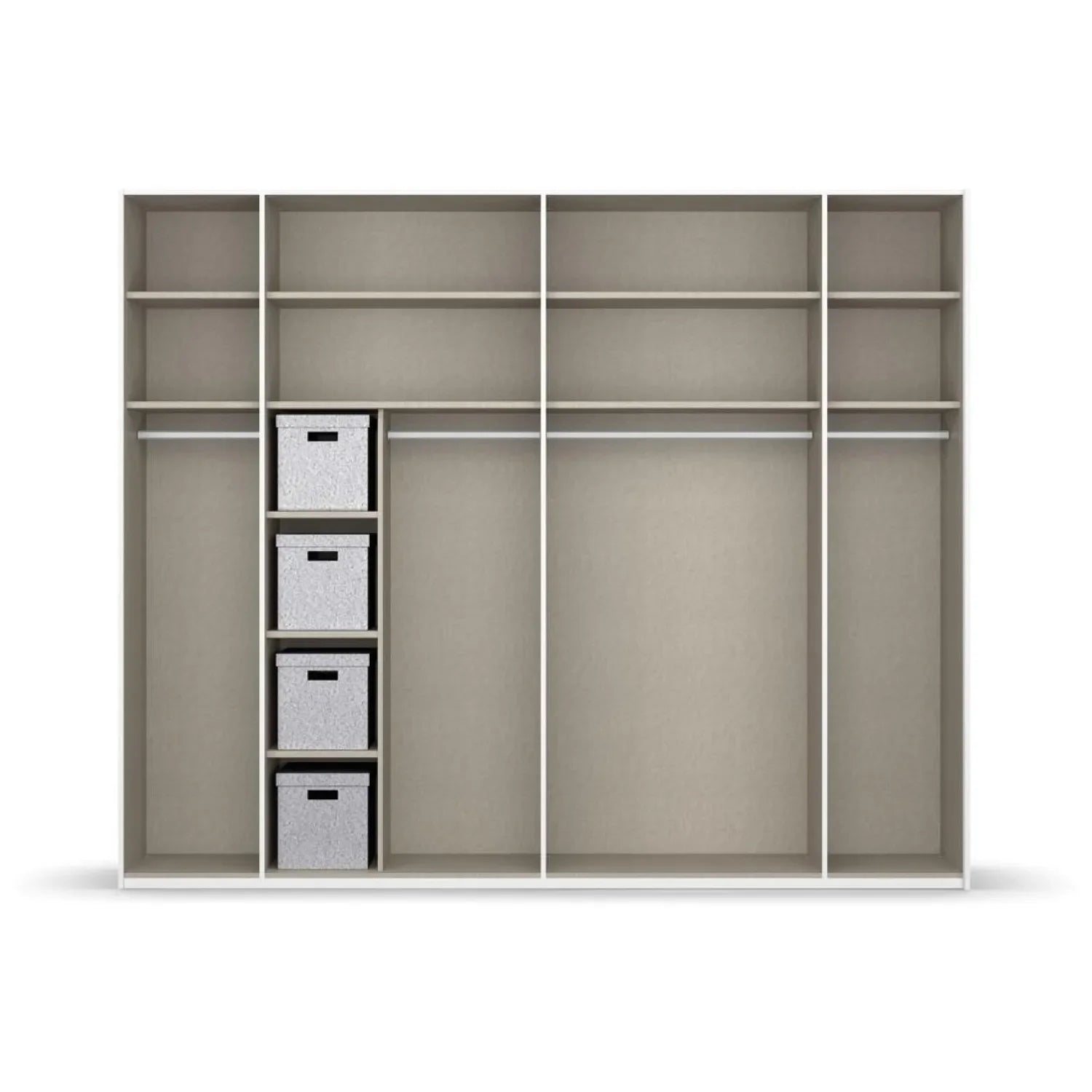 Interior Division With 4 Fabric Boxes - Extras Black- Interior View