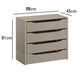 Interior 4 Drawer For Wardrobes - Orange - Style 1 - 9KA3 - Dimensions