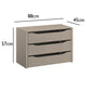 Interior 3 Drawer For Wardrobes - Orange - Style 1 - 9895 - Dimensions