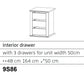 Interior 3 Drawer For Wardrobes - Orange Plus - Dimensions