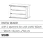 Interior 3 Drawer For Wardrobes - Orange Plus - Dimensions