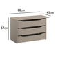 Interior 3 Drawer For Wardrobes - Orange - Style 2 - 9866 - Dimensions