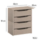 Interior 4 Drawer For Wardrobes - Orange - Style 2 - 9KA1 - Dimensions