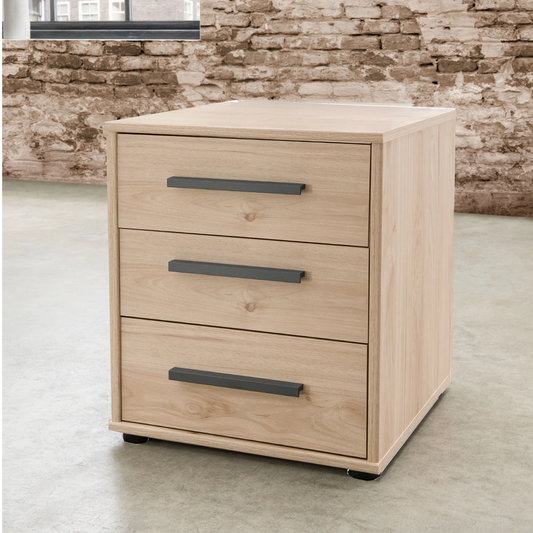 Johnson 3 Drawer Bedside Cabinet - Styled in Bedroom