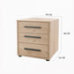 Johnson 3 Drawer Bedside Cabinet - Dimensions