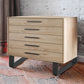 Johnson 5 Drawer Chest - W141CM With Angled Feet - Styled in Bedroom