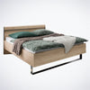 Johnson Futon Bed with Wooden Headboard and Slate Angled Feet - Closeup View