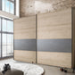 Johnson Holm Oak Sliding Wardrobe with One Slate Finish Panel - Closeup View