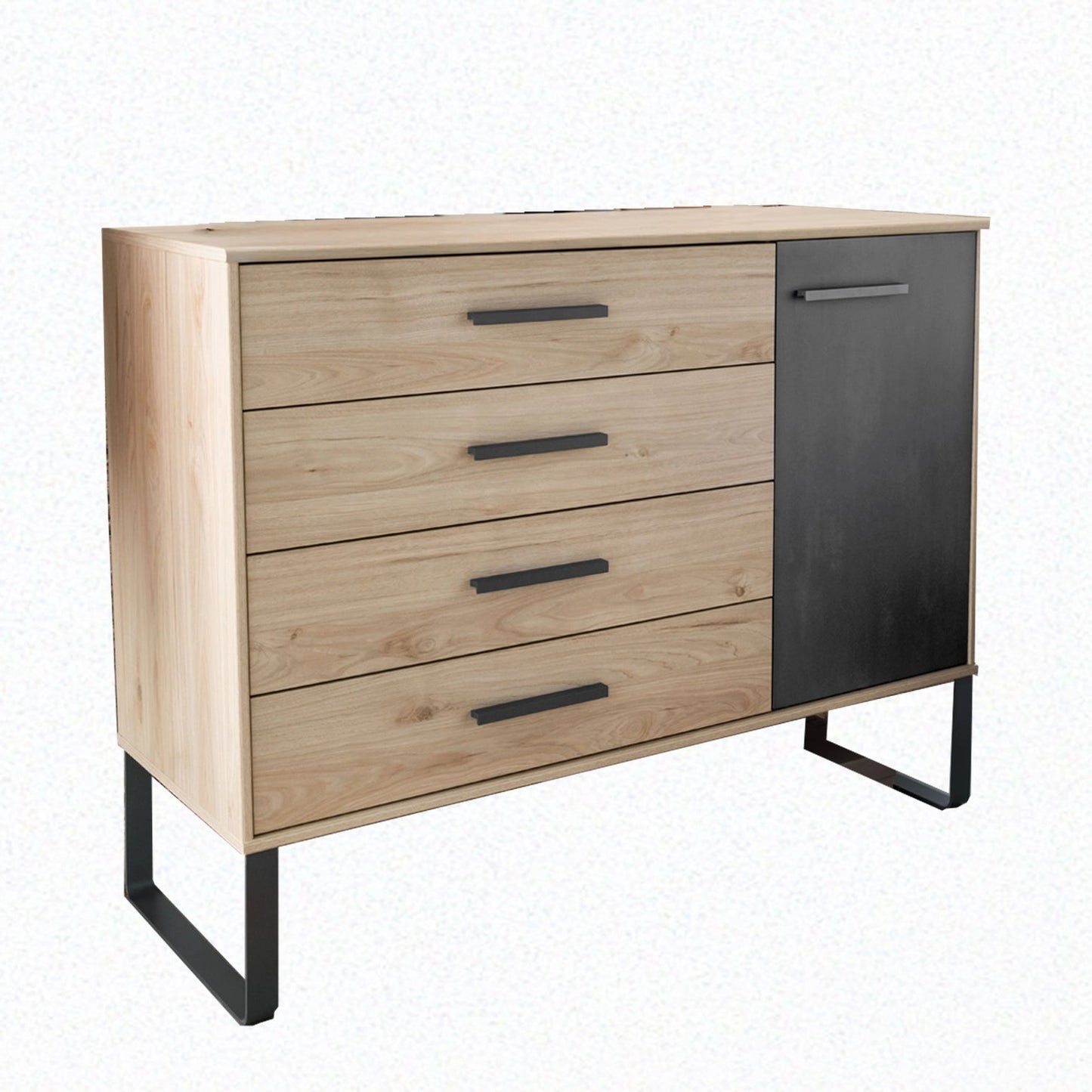 Johnson Large 1 Door 4 Drawer Chest - W120cm With Angled Feet
