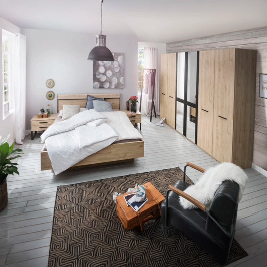 Johnson Futon Floating Bed with Faux Leather Headboard - Styled in Bedroom