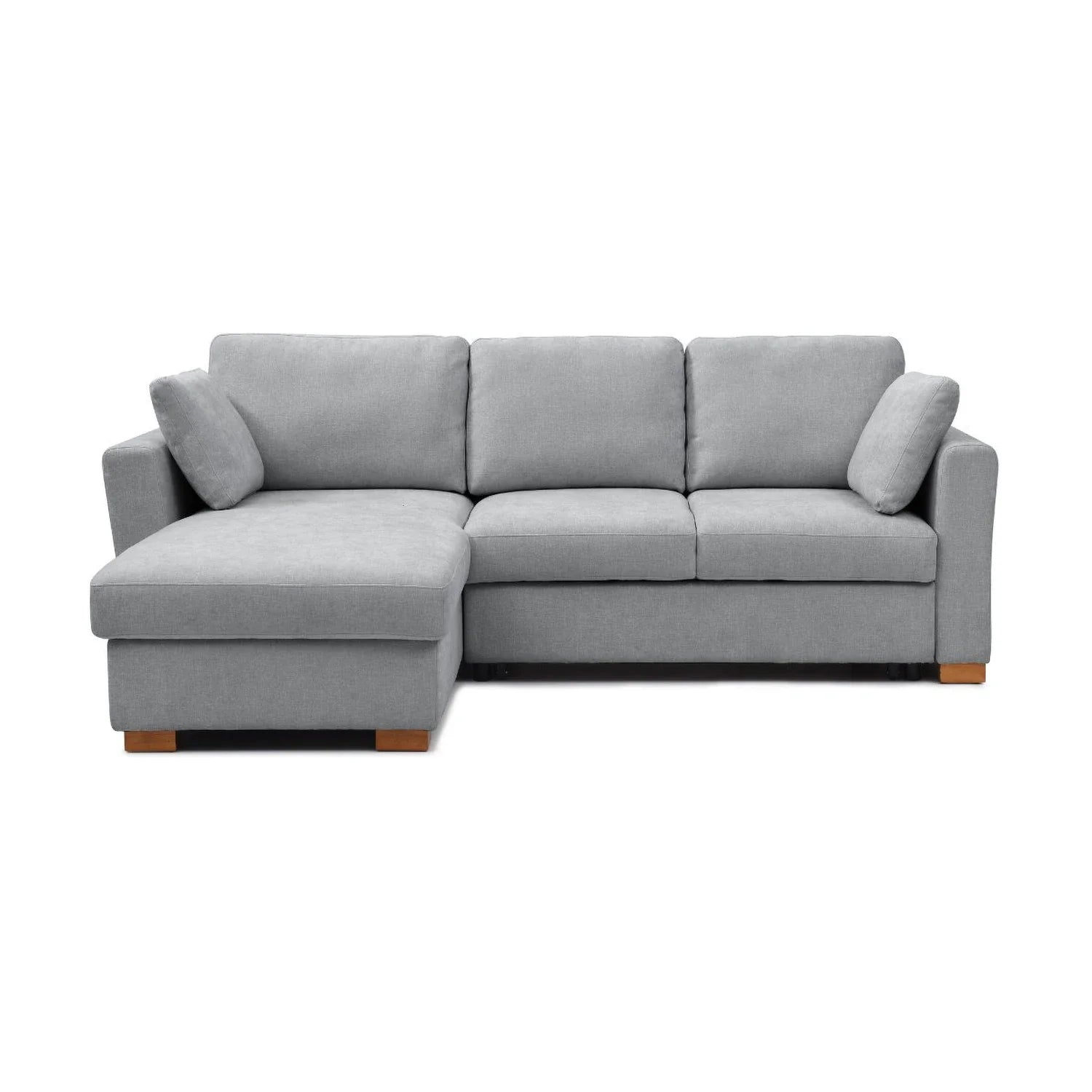 SereneDream Corner Sofa Bed in Rhea Grey Chenille Fabric - Pendle Village Furniture