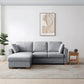 SereneDream Corner Sofa Bed in Rhea Grey Chenille Fabric - Pendle Village Furniture