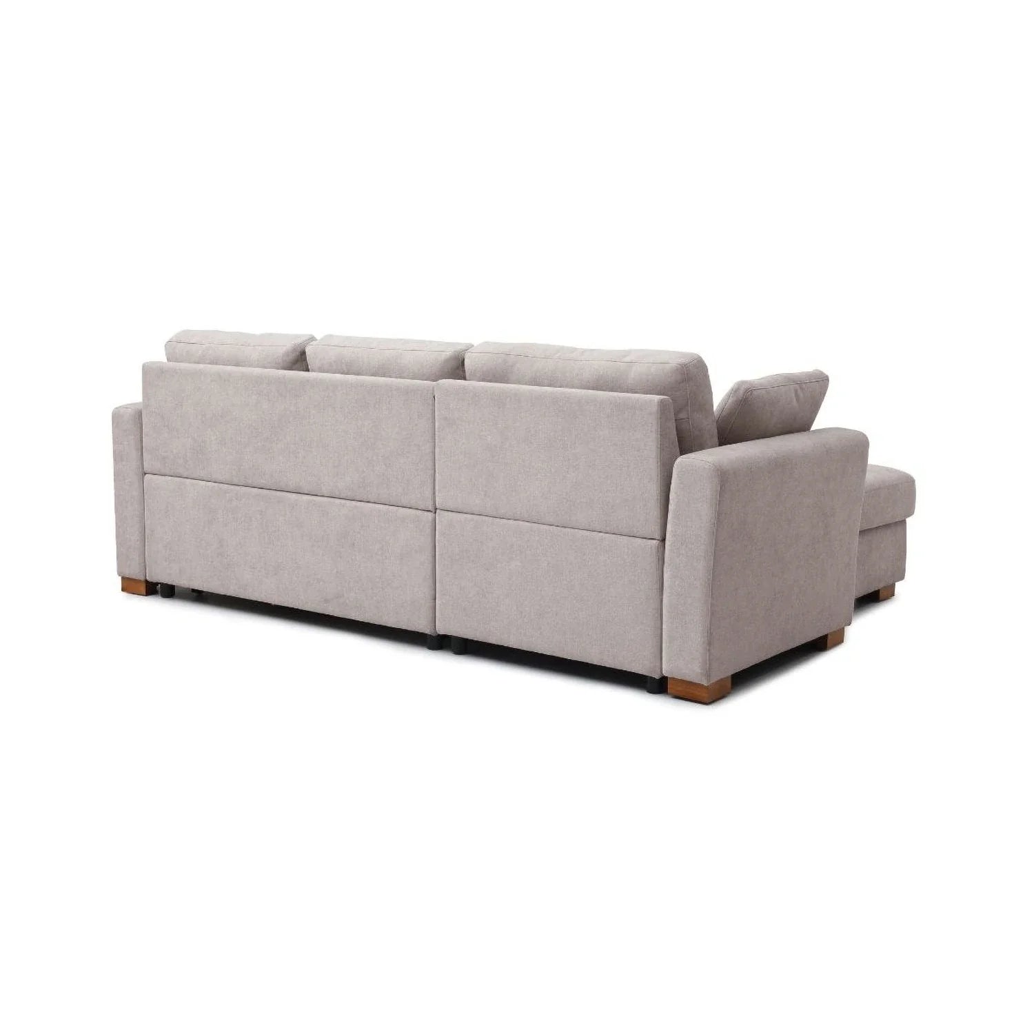 SereneDream Corner Sofa Bed in Rhea Taupe Chenille Fabric - Pendle Village Furniture