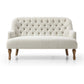 Bia Traditional Cream Linen Fabric 2 Seater Sofa - Pendle Village Furniture