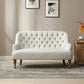 Bia Traditional Cream Linen Fabric 2 Seater Sofa - Pendle Village Furniture