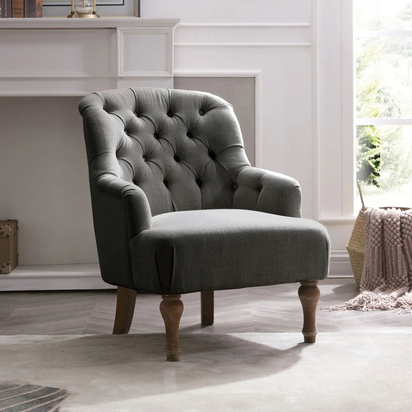 Bia Linen Accent Chair – Cream or Charcoal - Pendle Village Furniture